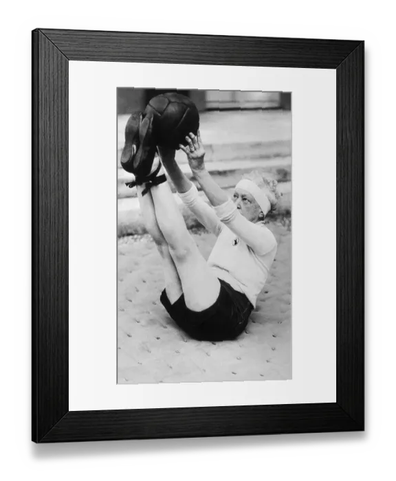 Framed Print : Elsie De Wolfe Exercising with Ball Framed Print : Elsie De Wolfe Exercising with Ball