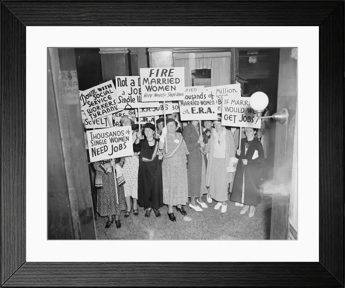 Framed Print : Women Protesters Carrying Signs Framed Print : Women Protesters Carrying Signs