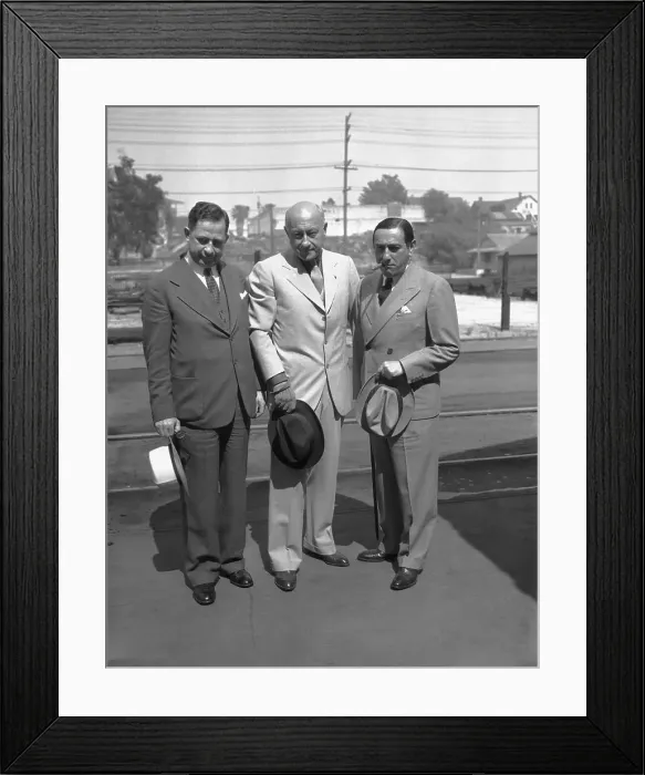 Framed Print : Cecil B. Demille Posing With Paramount Officials Framed Print : Cecil B. Demille Posing With Paramount Officials