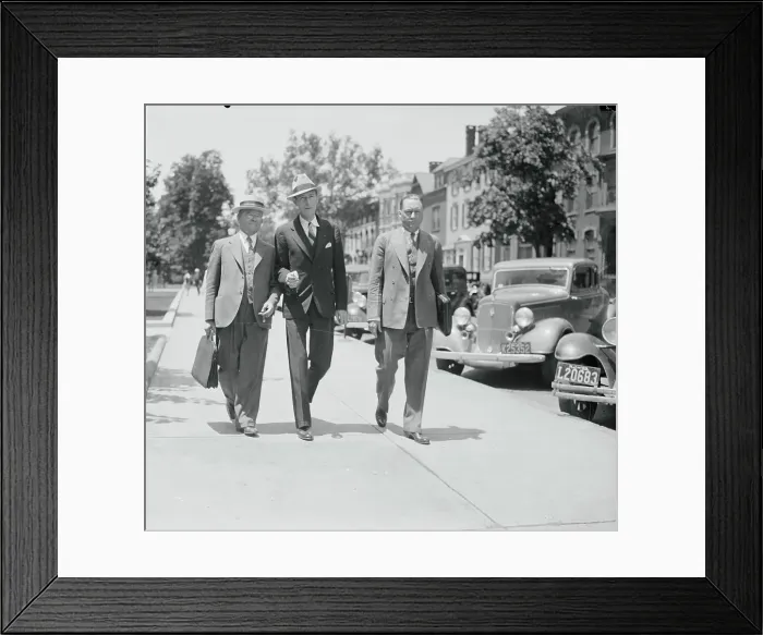 Framed Print : Bruno R. Hauptmann Attorneys En Route to Trial Framed Print : Bruno R. Hauptmann Attorneys En Route to Trial