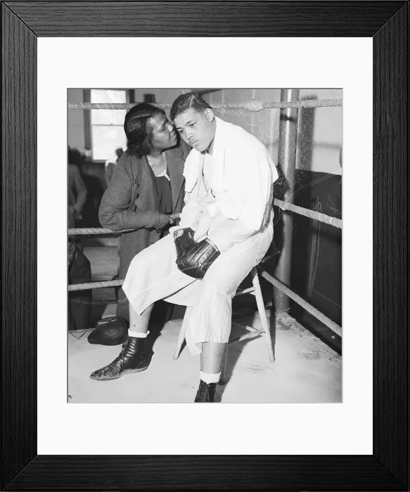 Framed Print : Joe Louis Mother Whispers in His Ear Framed Print : Joe Louis Mother Whispers in His Ear
