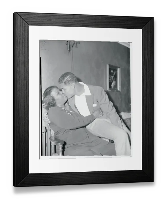 Framed Print : Joe Louis Kissing His Mother Framed Print : Joe Louis Kissing His Mother