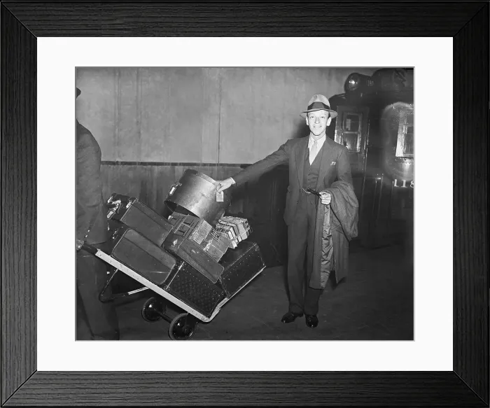 Framed Print : Fred Astaire With Bags At Grand Central Framed Print : Fred Astaire With Bags At Grand Central