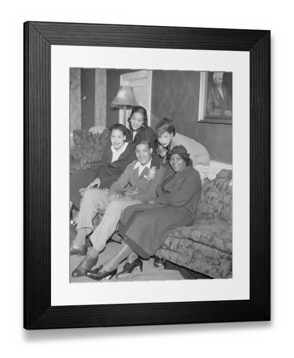 Framed Print : Joe Louis Posing with Mother and Sisters Framed Print : Joe Louis Posing with Mother and Sisters