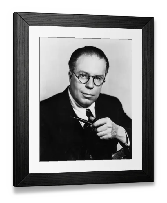 Framed Print : Writer Christopher Morley with Pipe in Hand