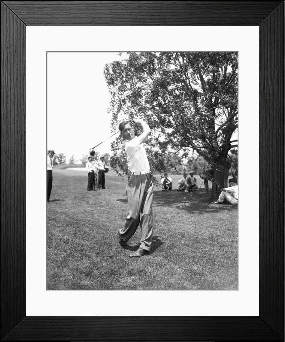 Framed Print : Byron Nelson Swinging Golf Club