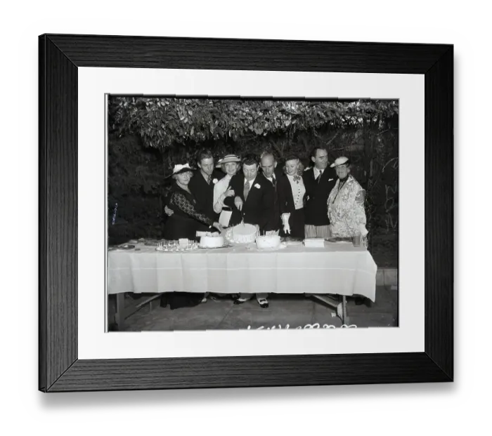 Framed Print : Posed Group at Frank McHugh's Birthday Framed Print : Posed Group at Frank McHugh's Birthday