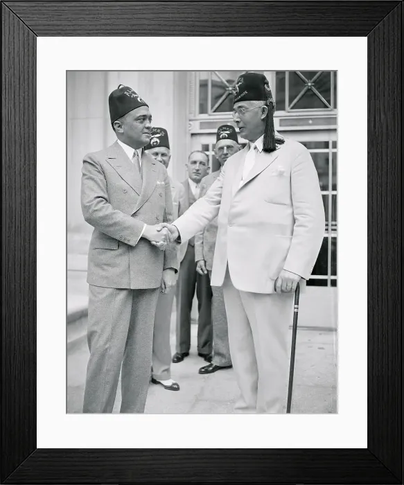 Framed Print : J. Edgar Hoover at Greeting Srine Potentate at Convention Framed Print : J. Edgar Hoover at Greeting Srine Potentate at Convention