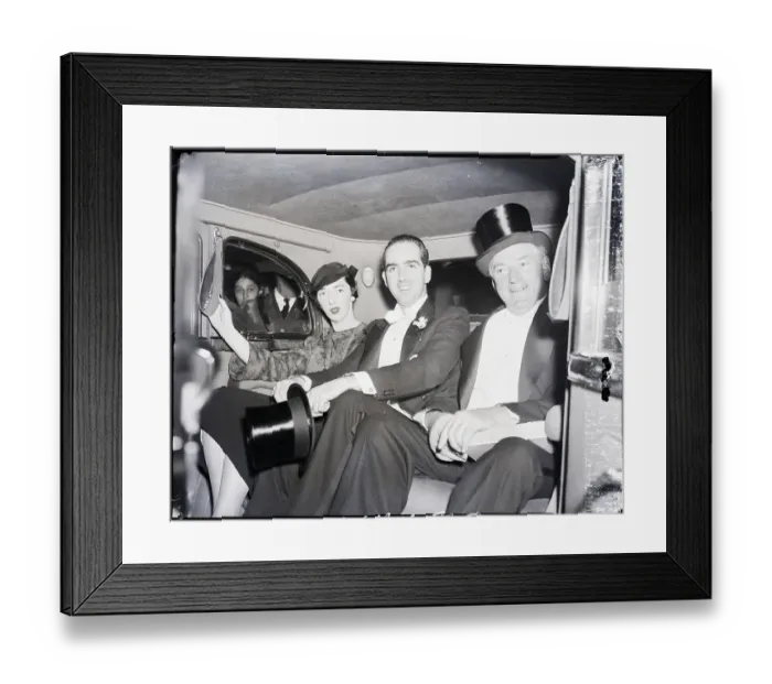 Framed Print : James Curley with Daughter and Her Fiance Framed Print : James Curley with Daughter and Her Fiance