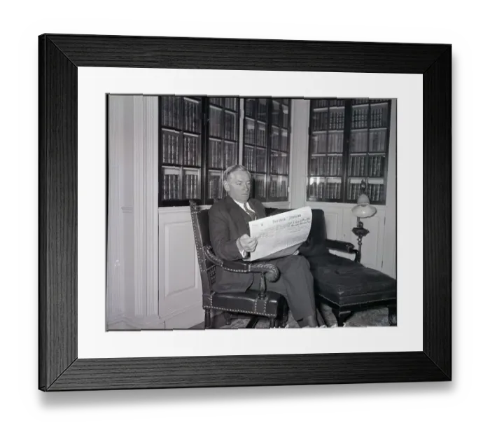 Framed Print : James Curley Reading Paper Framed Print : James Curley Reading Paper