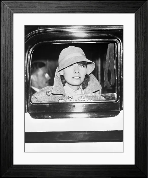 Framed Print : Actress Greta Garbo Peering from Automobile Window Framed Print : Actress Greta Garbo Peering from Automobile Window