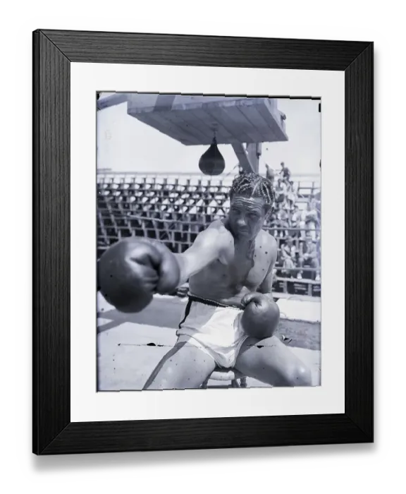 Framed Print : Max Baer Punching at Camera Framed Print : Max Baer Punching at Camera