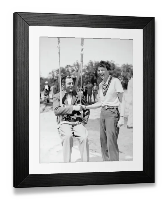 Framed Print : Amelia Earhart Congratulates Eugene Vidal Framed Print : Amelia Earhart Congratulates Eugene Vidal