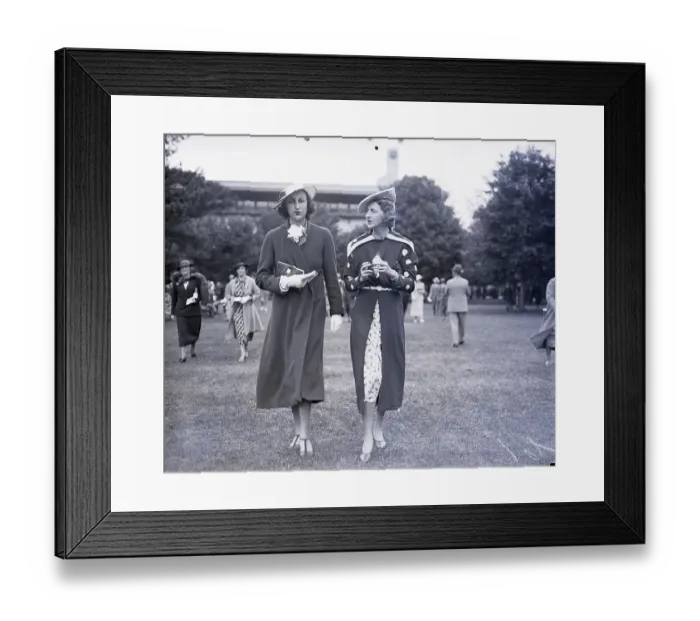 Framed Print : Edith Lord and Sister-In-Law Walking Framed Print : Edith Lord and Sister-In-Law Walking