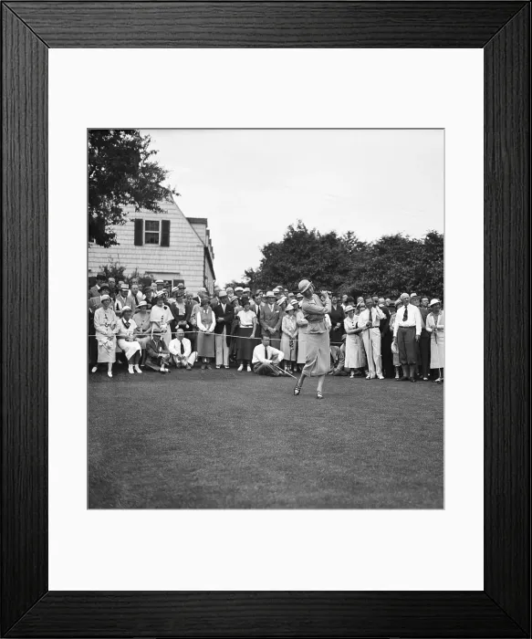 Framed Print : Joyce Wethered Swinging Before Crowd Framed Print : Joyce Wethered Swinging Before Crowd