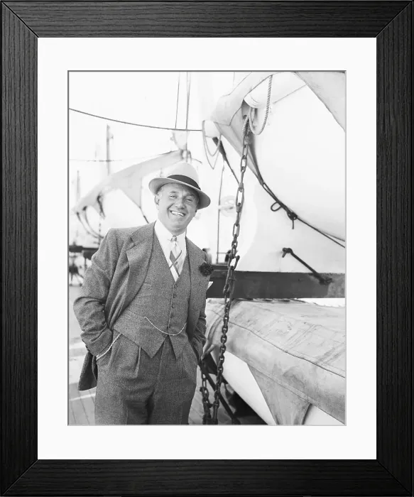 Framed Print : Jack Warner Aboard the S.S. Berengaria