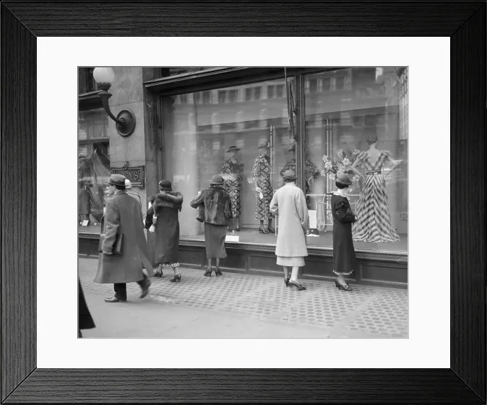 Framed Print : Women Look at Macy's Window Framed Print : Women Look at Macy's Window