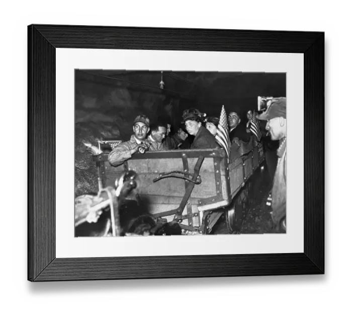 Framed Print : Eleanor Roosevelt in a Coal Mine Framed Print : Eleanor Roosevelt in a Coal Mine