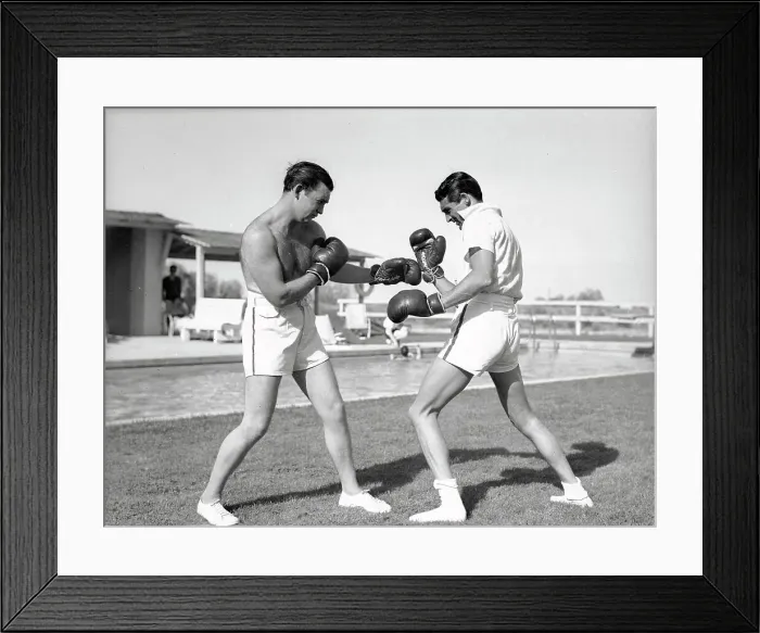 Framed Print : Joe Lynch Boxing with Cary Grant Framed Print : Joe Lynch Boxing with Cary Grant
