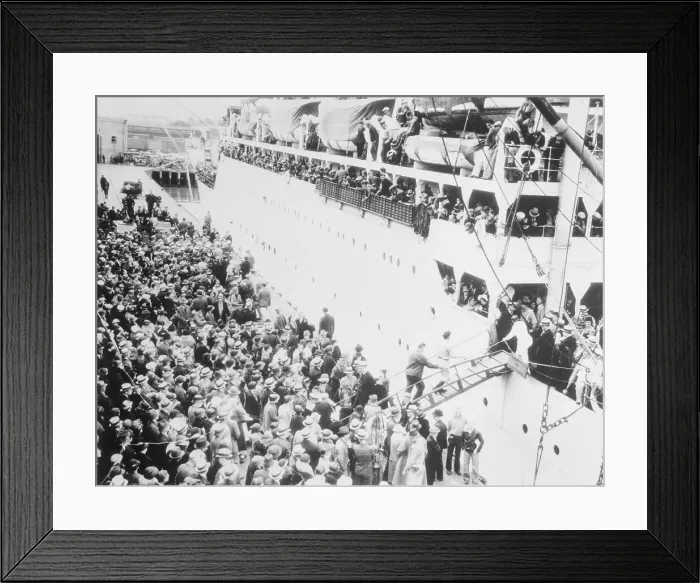 Framed Print : People Boarding a Ship Framed Print : People Boarding a Ship