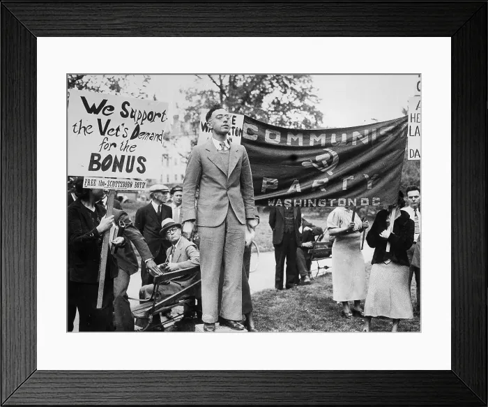 Framed Print : Speaker and Signs at Communist Rally Framed Print : Speaker and Signs at Communist Rally