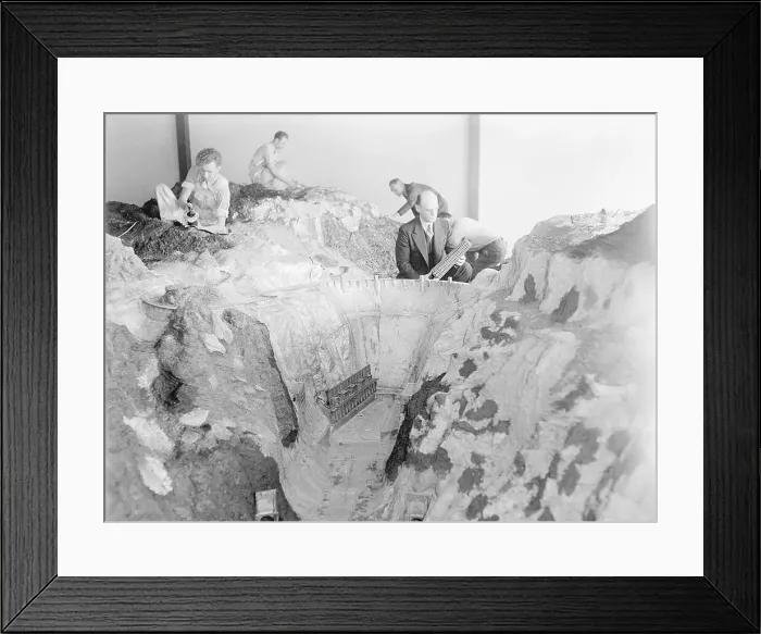 Framed Print : Model of Boulder Dam Being Assimilated for Show Framed Print : Model of Boulder Dam Being Assimilated for Show
