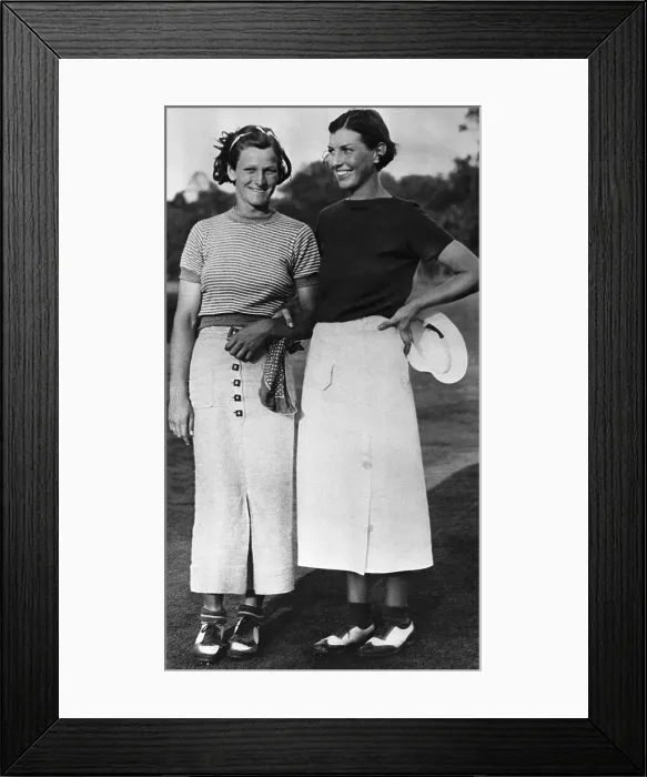 Framed Print : Babe Didrikson and Peggy Chandler at Golf Tournament