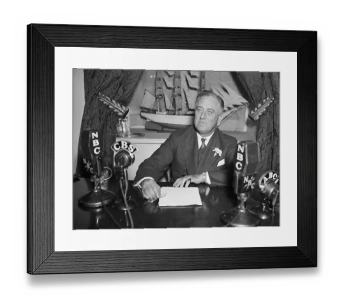 Framed Print : President Roosevelt Delivering Radio Address