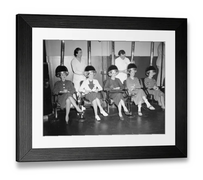Framed Print : Women Watching Movies as Their Hair Dries Framed Print : Women Watching Movies as Their Hair Dries