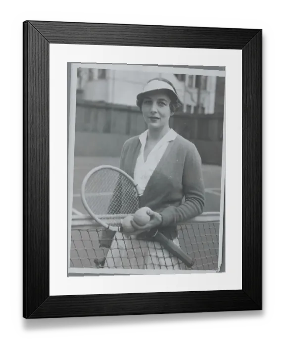 Framed Print : Tennis Player Helen Willis Moody Pausing with Racquet and Balls Framed Print : Tennis Player Helen Willis Moody Pausing with Racquet and Balls