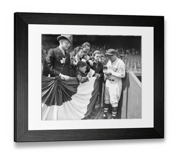 Framed Print : Babe Ruth Signing Autographs for Fans Framed Print : Babe Ruth Signing Autographs for Fans