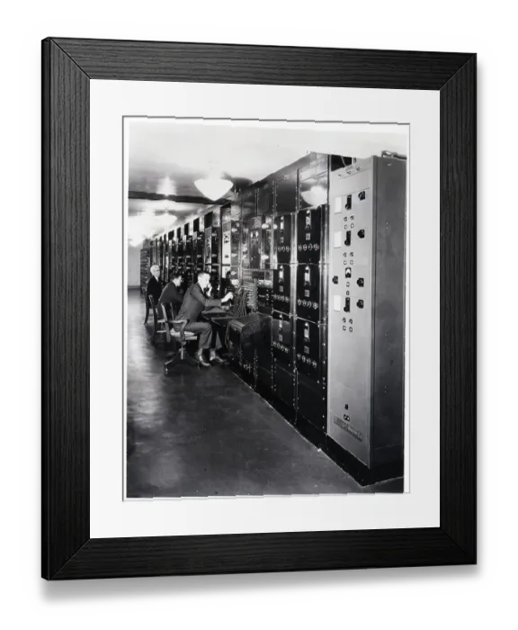 Framed Print : Huge Short-Wave Radio Receiver &Operator Framed Print : Huge Short-Wave Radio Receiver &Operator