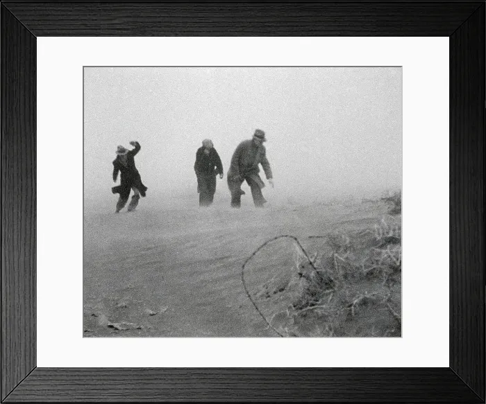 Framed Print : Men Caught in a Dust Storm During the Dust Bowl Framed Print : Men Caught in a Dust Storm During the Dust Bowl