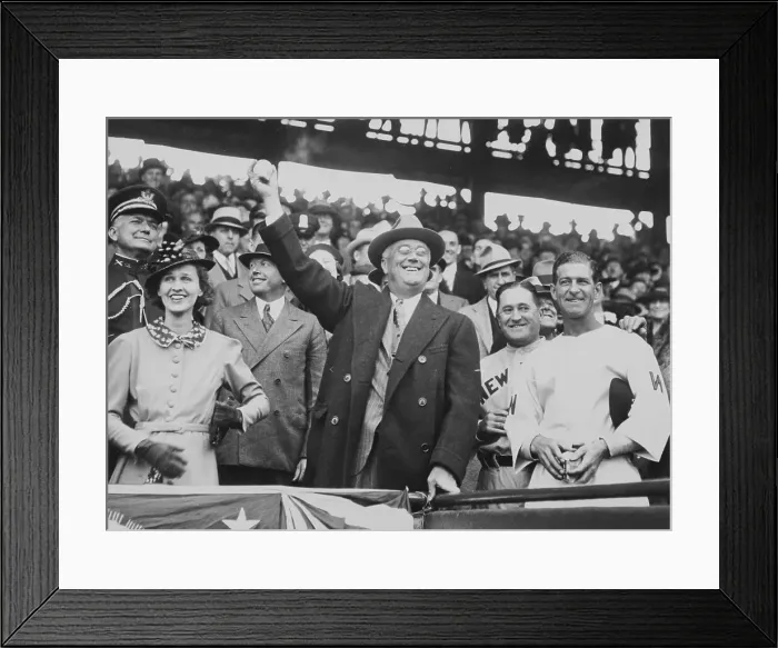 Framed Print : Franklin Roosevelt Throwing First Ball Framed Print : Franklin Roosevelt Throwing First Ball