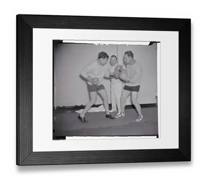 Framed Print : Lou Gehrig and Jack Dempsey Squaring Off Framed Print : Lou Gehrig and Jack Dempsey Squaring Off