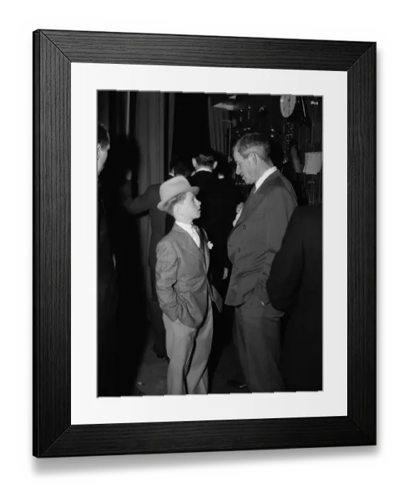 Framed Print : Mickey Rooney and will Rogers Conversing Framed Print : Mickey Rooney and will Rogers Conversing
