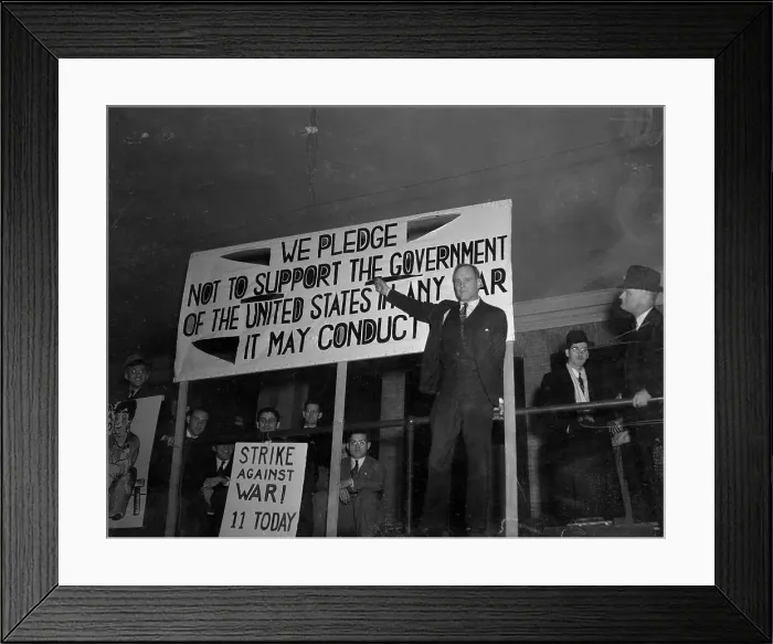 Framed Print : Roger Baldwin at Antiwar Rally