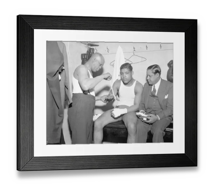 Framed Print : Joe Louis Getting Hand Taped Framed Print : Joe Louis Getting Hand Taped