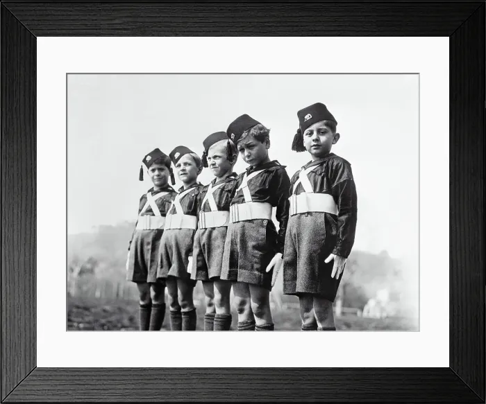 Framed Print : Boys in Military Costumes