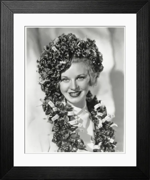Framed Print : Ginger Rogers Wearing Poppy Tiara Framed Print : Ginger Rogers Wearing Poppy Tiara