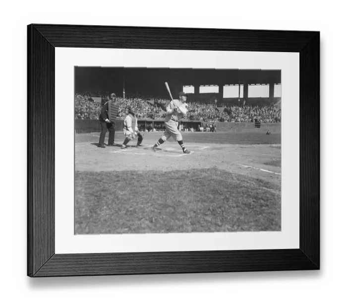 Framed Print : Babe Ruth Hitting Home Run Framed Print : Babe Ruth Hitting Home Run