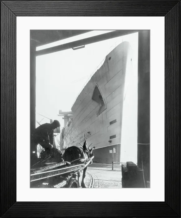 Framed Print : Queen Mary Ocean Liner in Drydock