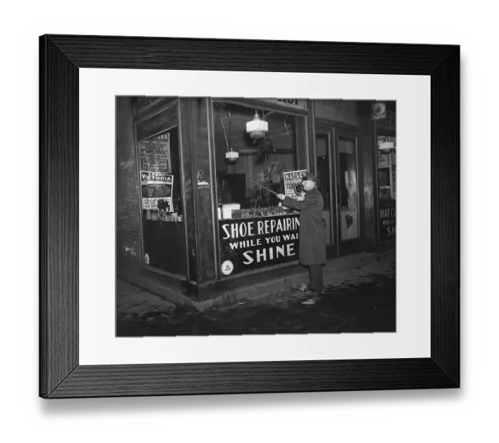 Framed Print : Police Standing Next To Broken Window Framed Print : Police Standing Next To Broken Window