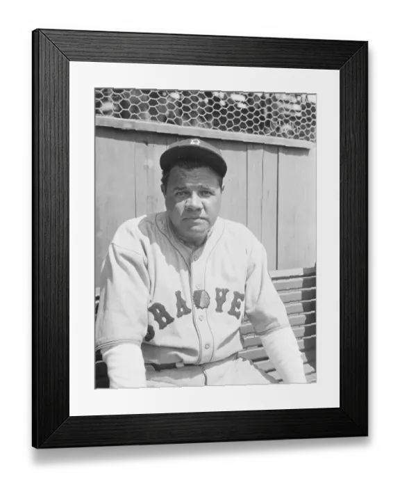 Framed Print : Babe Ruth in Pensive Mood Framed Print : Babe Ruth in Pensive Mood