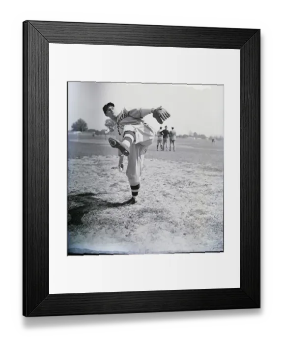 Framed Print : Emil Leonard Pitching At Training Camp Framed Print : Emil Leonard Pitching At Training Camp