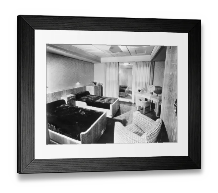 Framed Print : First Class Stateroom on Ocean Liner Framed Print : First Class Stateroom on Ocean Liner