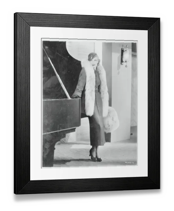 Framed Print : Ginger Rogers Wearing a Snow Lynx Framed Print : Ginger Rogers Wearing a Snow Lynx