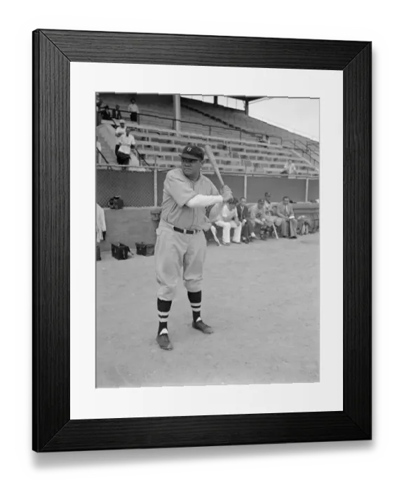 Framed Print : Babe Ruth Holding Baseball Bat Framed Print : Babe Ruth Holding Baseball Bat