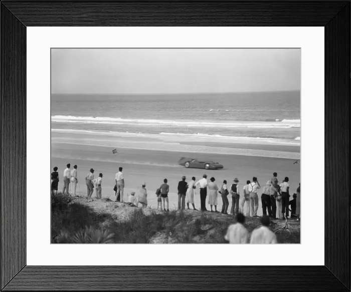 Framed Print : Spectators Watching Race Car Framed Print : Spectators Watching Race Car