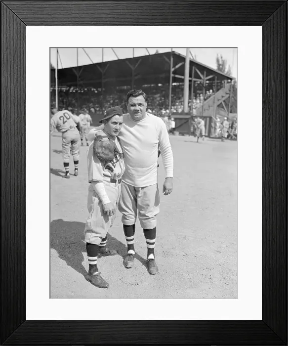 Framed Print : Babe Ruth with Rabbit Maranville Framed Print : Babe Ruth with Rabbit Maranville
